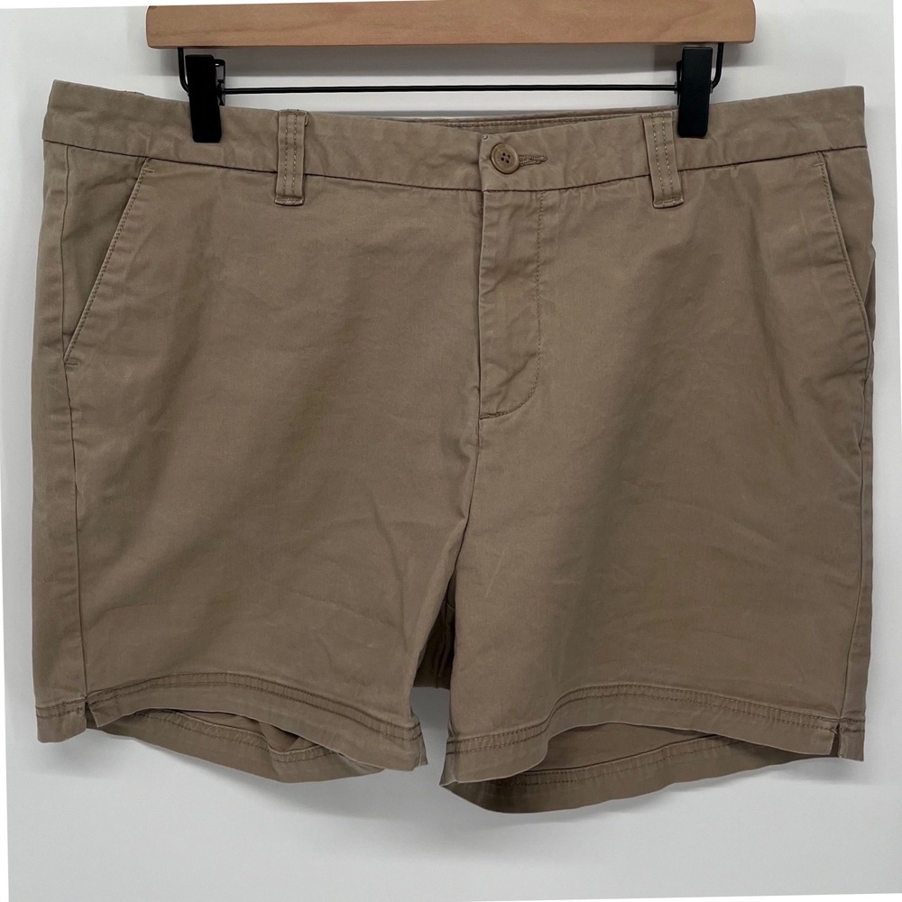 Magellan Outdoors Shorts Womens 16 Khaki Tan Cotton Stretch Chino Hiking